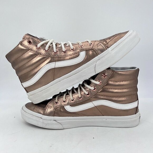 Vans Off The Wall Unisex Size 7M 8.5W Sneaker Shoes Metallic Gold 721277 - Picture 7 of 12